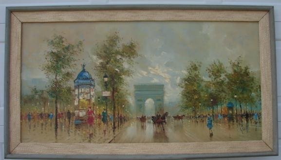 20TH CENTURY A. DEVITT PARIS STREET SCENE PAINTING