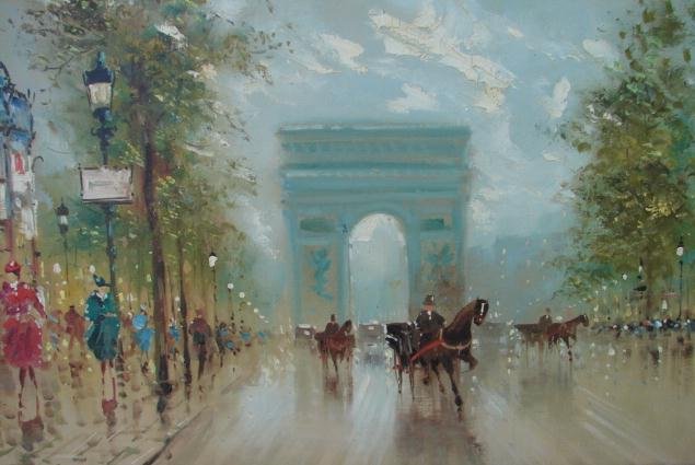 20TH CENTURY A. DEVITT PARIS STREET SCENE PAINTING
