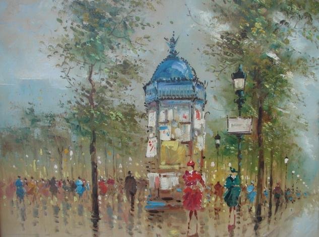 20TH CENTURY A. DEVITT PARIS STREET SCENE PAINTING