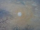 C. 1902 AMERICAN FOLK ART MOON LIT LANDSCAPE PAINTING