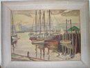 20TH CENTURY OIL ON PANEL OF GLOUCESTER HARBOR SCENE