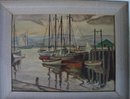 20TH CENTURY OIL ON PANEL OF GLOUCESTER HARBOR SCENE