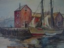 20TH CENTURY OIL ON PANEL OF GLOUCESTER HARBOR SCENE