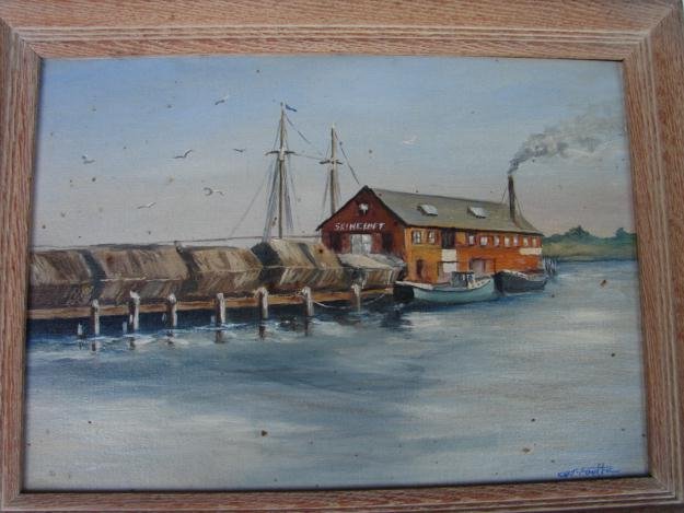 20TH CENTURY OIL ON PANEL OF GLOUCESTER HARBOR SCENE