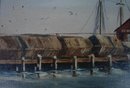 20TH CENTURY OIL ON PANEL OF GLOUCESTER HARBOR SCENE