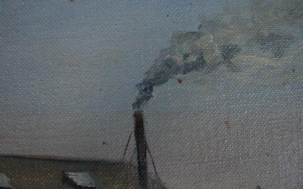 20TH CENTURY OIL ON PANEL OF GLOUCESTER HARBOR SCENE