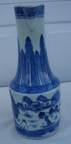 C. 1820 CHINESE EXPORT RARE BLUE CANTON EWER 12 1/2