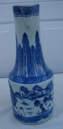 C. 1820 CHINESE EXPORT RARE BLUE CANTON EWER 12 1/2