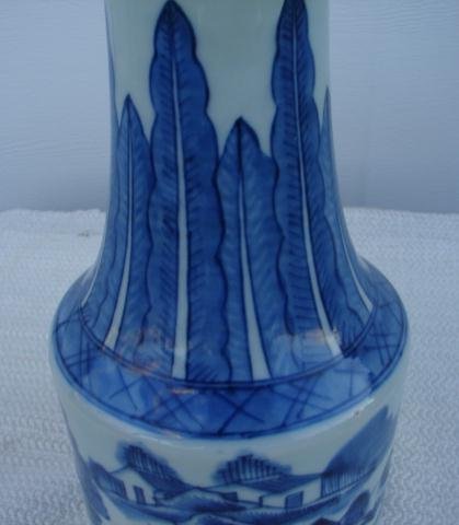 C. 1820 CHINESE EXPORT RARE BLUE CANTON EWER 12 1/2