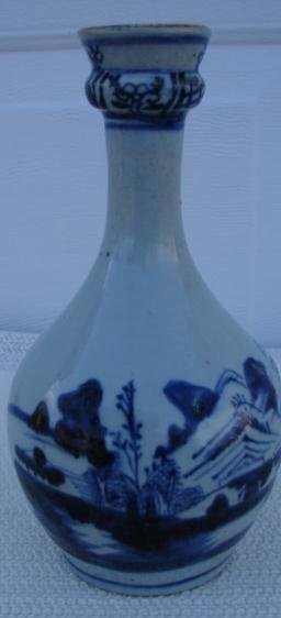 C. 1875 CHINESE EXPORT BLUE/WHITE HOT WATER BOTTLE 9