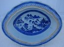 C. 1820 CHINESE EXPORT BLUE CANTON VEGETABLE DISH W/COVER