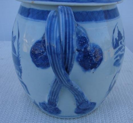 C. 1820-1840 CHINESE EXPORT BLUE CANTON CIDER JUG