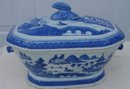 C. 1820 CHINESE EXPORT BLUE CANTON SOUP TUREEN