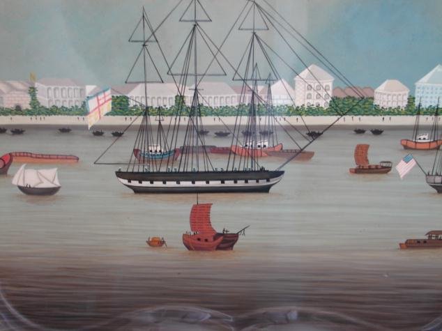MAITLAND SMITH TOLE TRAY OF HONGS AND HARBOR, HONG KONG