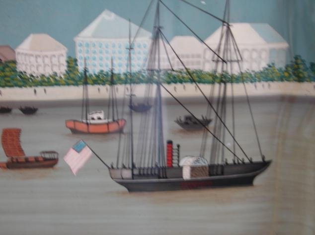 MAITLAND SMITH TOLE TRAY OF HONGS AND HARBOR, HONG KONG