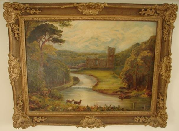 19TH CENTURY PRIMITIVE ENGLISH LANDSCAPE