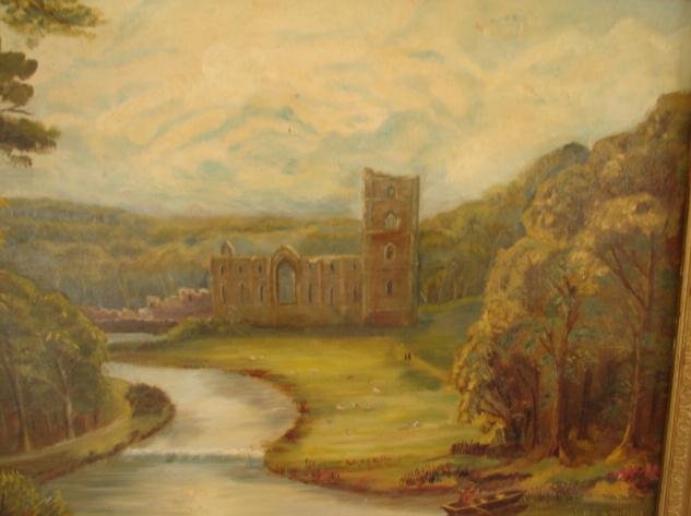 19TH CENTURY PRIMITIVE ENGLISH LANDSCAPE