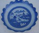 C. 1840 CHINESE EXPORT BLUE CANTON SAW TOOTH BOWL 9 1/4