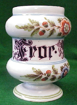Porcelain apothecary jar with underglaze