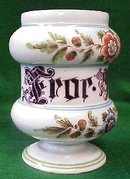 Porcelain apothecary jar with underglaze