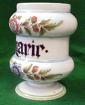 Porcelain apothecary jar with underglaze