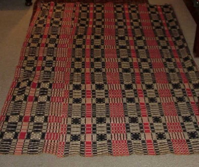 Overshot Woven Coverlet