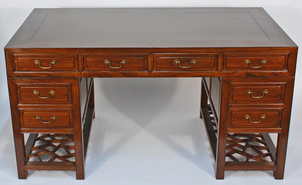 Asian-Inspired, Three-Part Partner's Desk