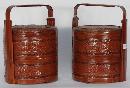 Chinese Woven Round Food Basket with Handle