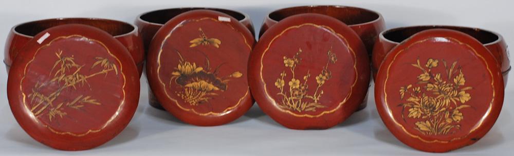 Chinese Bulb Shaped Painted Bucket with Lid