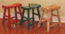 Short Chinese style saddle seat stool. 1 green lacquered.