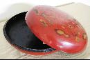 Antique Red Lacquer Box With Dragons
