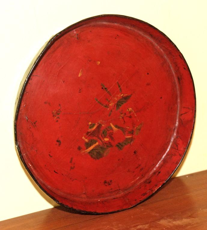Antique Asian Red Lacquered Tray