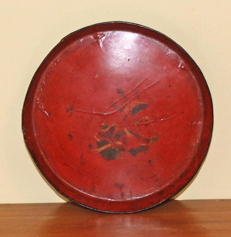 Antique Asian Red Lacquered Tray