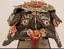 Late 19th century silk Chinese child's hat - black rat with green dragon