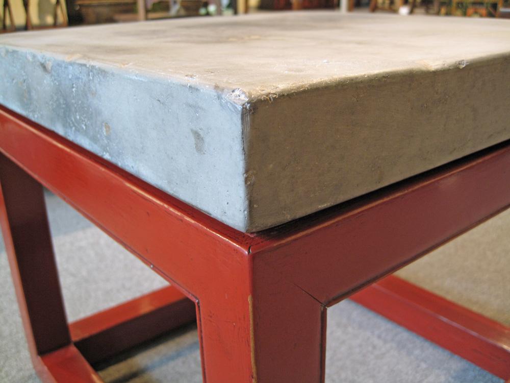 Asian Stone Top Table with Cube Base
