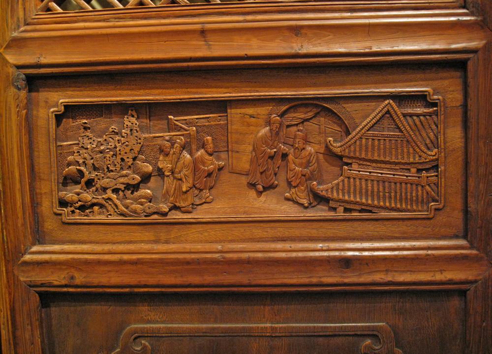 Set of Chinese Carved Wooden Panels