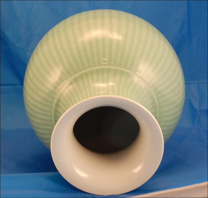 Large Bulb Shaped Celadon Vase