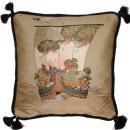 Fukusa Accent Pillow with Treasure Ship