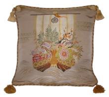 Fukusa Accent Pillow with Treasure Ship