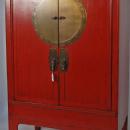Chinese Antique Wedding Cabinet with Brass Zodiac Medallion