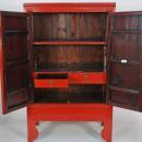 Chinese Antique Wedding Cabinet with Brass Zodiac Medallion