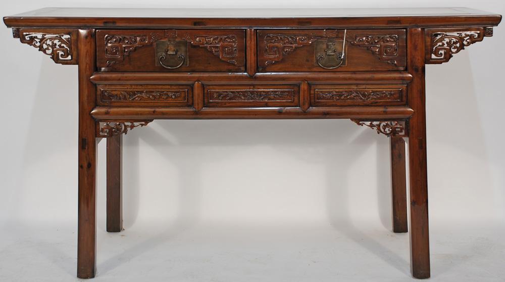 Antique Chinese Carved Desk or Console Table