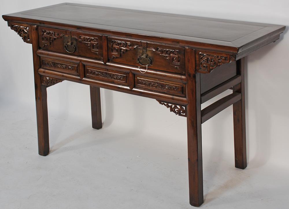 Antique Chinese Carved Desk or Console Table