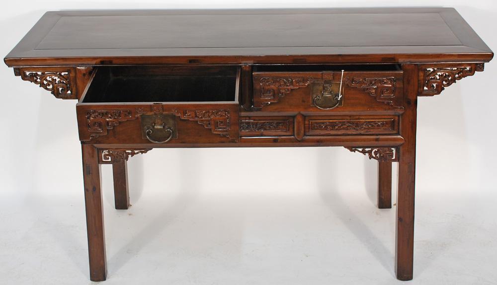 Antique Chinese Carved Desk or Console Table