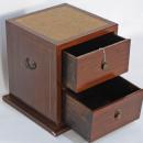 Asian-Inspired Small Cabinet with Rattan Top