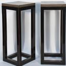 Asian-Inspired Contemporary Tall Plant Vase Stand with Marble Top