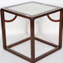 Asian-Inspired Cube Table, with Marble Top and Stools