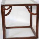 Asian-Inspired Cube Table, with Marble Top and Stools