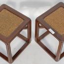 Asian-Inspired Cube Table, with Marble Top and Stools
