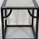 Asian-Inspired Game or Card Table, with Marble Top and Stools